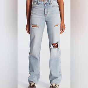 Pacsun '90s Boyfriend Jeans Ripped Light Indigo - size 23 Waist Brand New